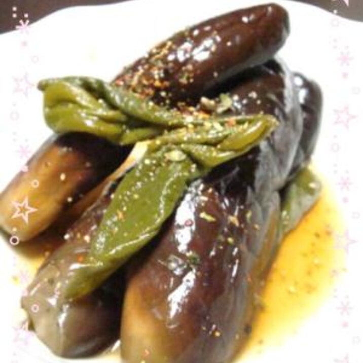電子レンジde♪ナスとピーマンの煮びたし